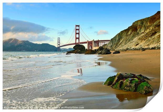 Beautiful view of the Golden Gate bridge from Mars Print by Jamie Pham
