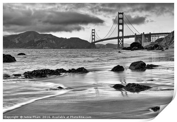 Beautiful view of the Golden Gate bridge from Mars Print by Jamie Pham