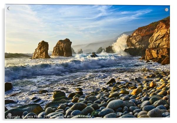 View of crashing waves from Soberanes Point in Gar Acrylic by Jamie Pham