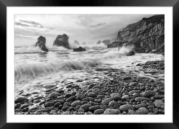 View of crashing waves from Soberanes Point in Gar Framed Mounted Print by Jamie Pham