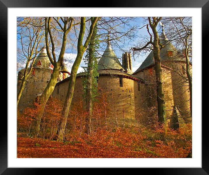 Castell Coch-Cardiff-Wales. Framed Mounted Print by paulette hurley