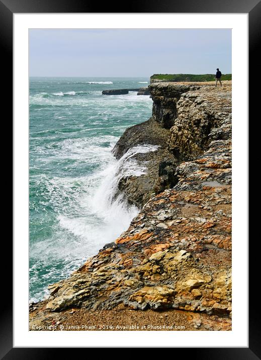 Dramatic views of the coastal bluffs of Wilder Ran Framed Mounted Print by Jamie Pham