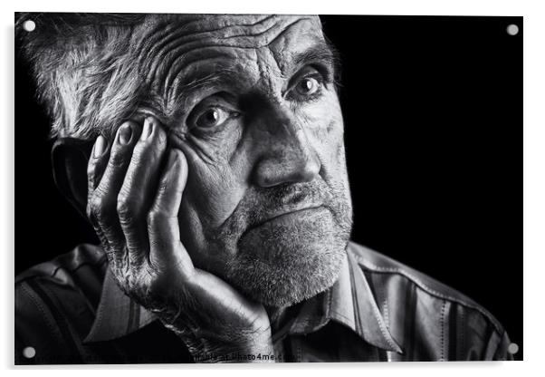 Expressive senior portrait Acrylic by Ragnar Lothbrok