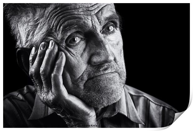 Expressive senior portrait Print by Ragnar Lothbrok