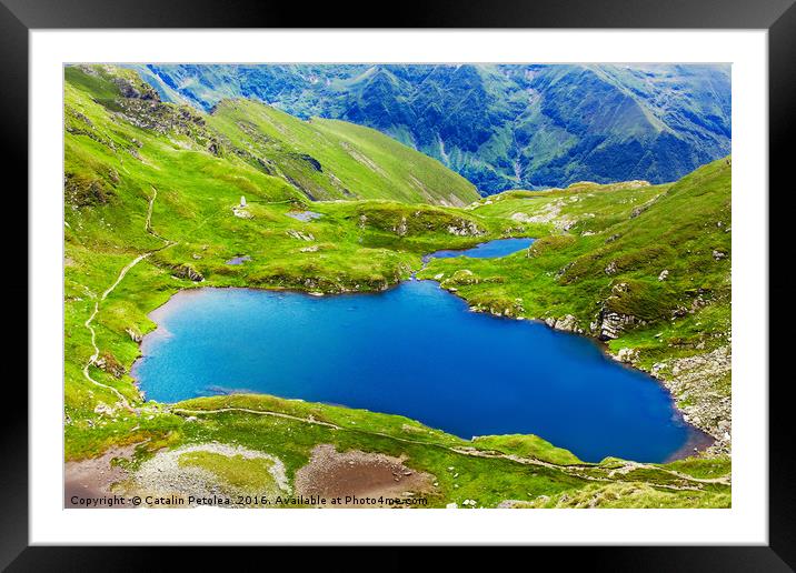 Lake and mountain (Capra Lake in Romania) Framed Mounted Print by Ragnar Lothbrok