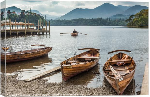 Boating in the Lake District Canvas Print by George Cairns