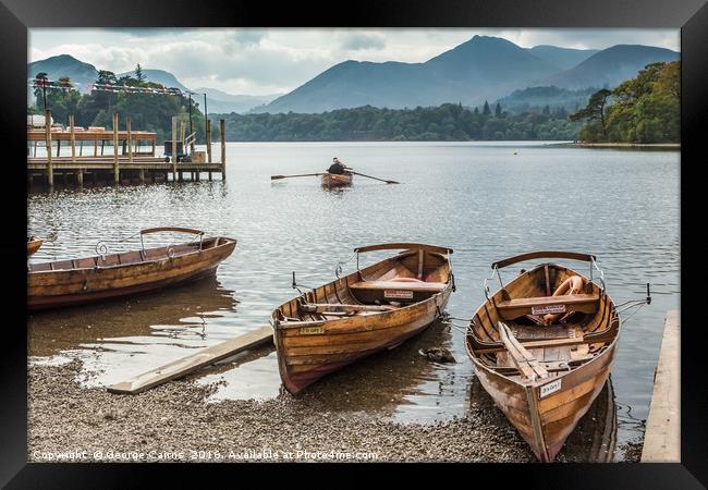 Boating in the Lake District Framed Print by George Cairns