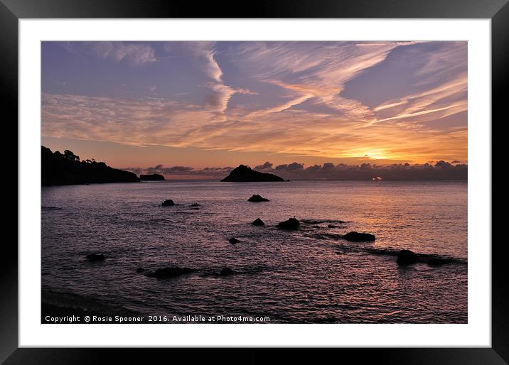 Sunrise Meadfoot Beach Torquay Framed Mounted Print by Rosie Spooner