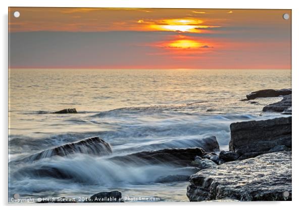 Sunset at Southerndown, south Wales UK Acrylic by Heidi Stewart