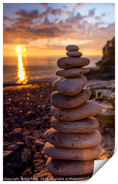 A tower of stones Print by Phil Reay
