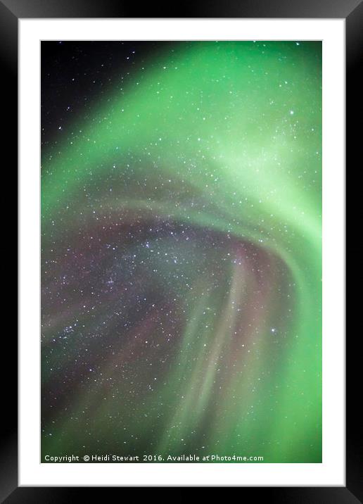Aurora Borealis Framed Mounted Print by Heidi Stewart