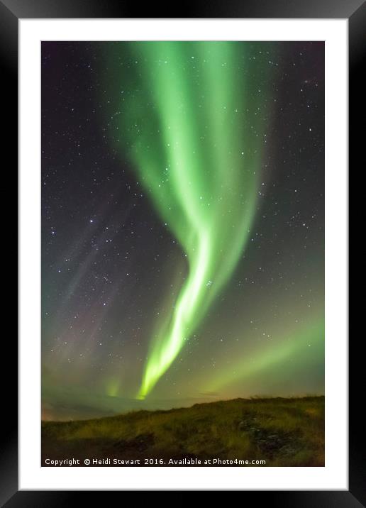 Aurora over Hofn, Iceland Framed Mounted Print by Heidi Stewart