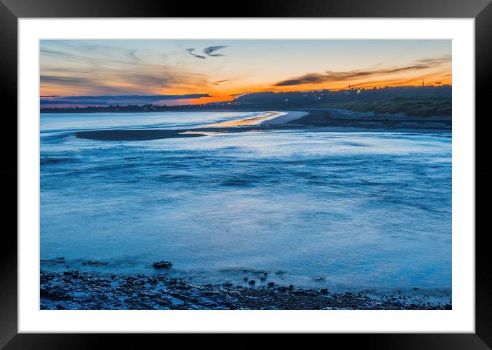 Sunset over Ogmore by Sea Estuary Glamorgan Coast Framed Mounted Print by Nick Jenkins