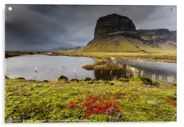 Mt Lomagnupur in Iceland. Acrylic by Heidi Stewart