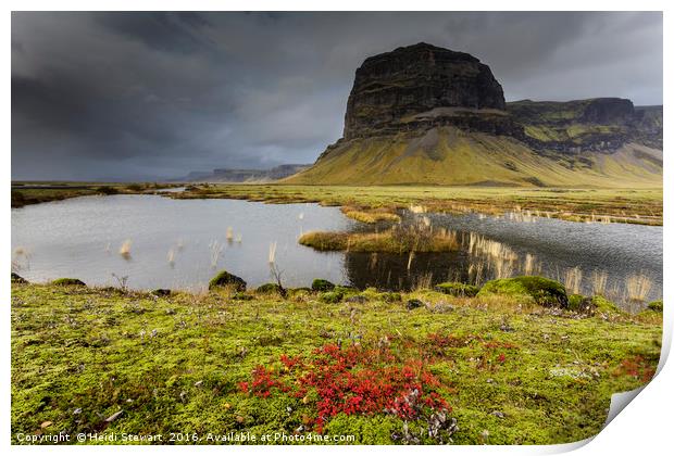 Mt Lomagnupur in Iceland. Print by Heidi Stewart