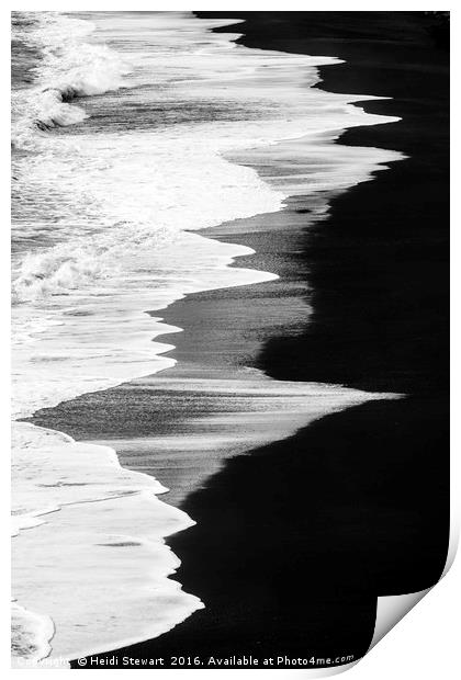 Black Sand and Waves Print by Heidi Stewart