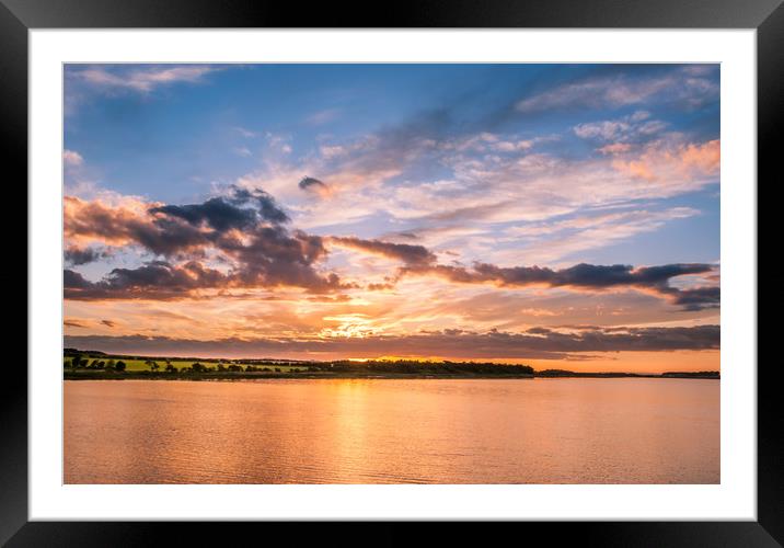Sun Sets at Budle Bay........ Framed Mounted Print by Naylor's Photography