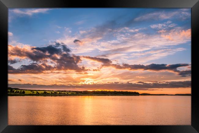 Sun Sets at Budle Bay........ Framed Print by Naylor's Photography