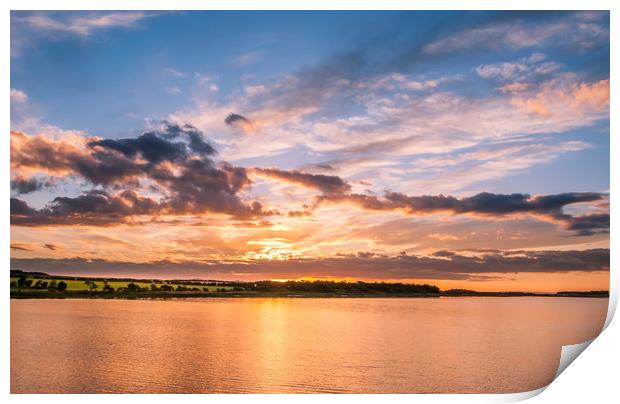 Sun Sets at Budle Bay........ Print by Naylor's Photography