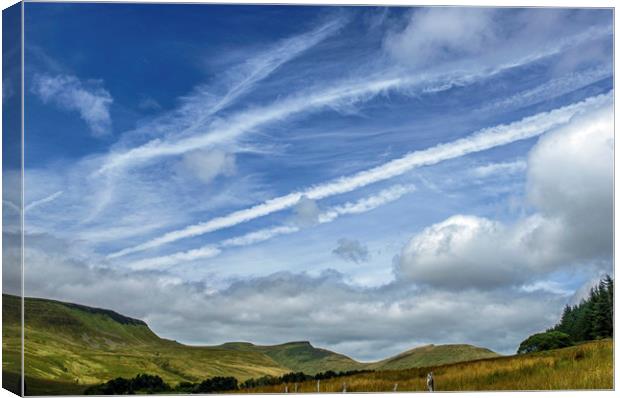 Under Brecon Beacons Skies in summer south Wales Canvas Print by Nick Jenkins
