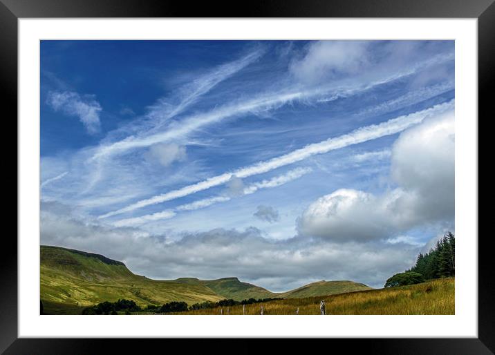 Under Brecon Beacons Skies in summer south Wales Framed Mounted Print by Nick Jenkins