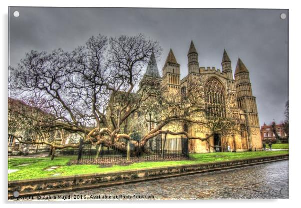 Rochester Cathedral in England Acrylic by Zahra Majid