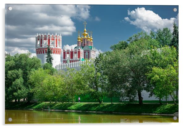 Novodevichy convent. Acrylic by Valerii Soloviov