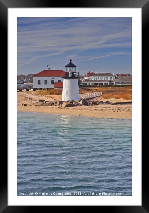 Brant Point Light Lighthouse, Nantucket, Massachus Framed Mounted Print by Marianne Campolongo