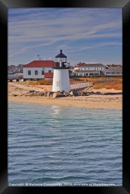 Brant Point Light Lighthouse, Nantucket, Massachus Framed Print by Marianne Campolongo
