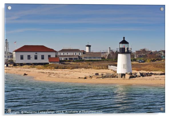 Brant Point Light Lighthouse, Nantucket, Massachus Acrylic by Marianne Campolongo