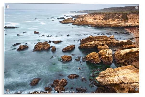 The jagged rocks and cliffs of Montana de Oro Stat Acrylic by Jamie Pham