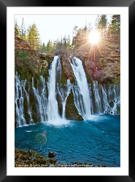 Burney Falls, one of the most beautiful waterfalls Framed Mounted Print by Jamie Pham