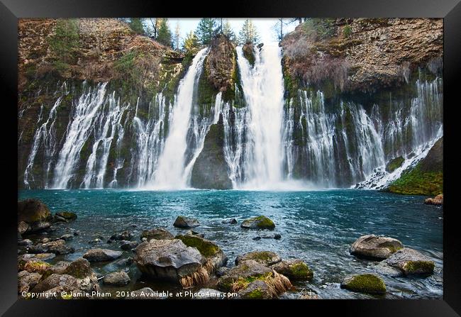 Burney Falls, one of the most beautiful waterfalls Framed Print by Jamie Pham