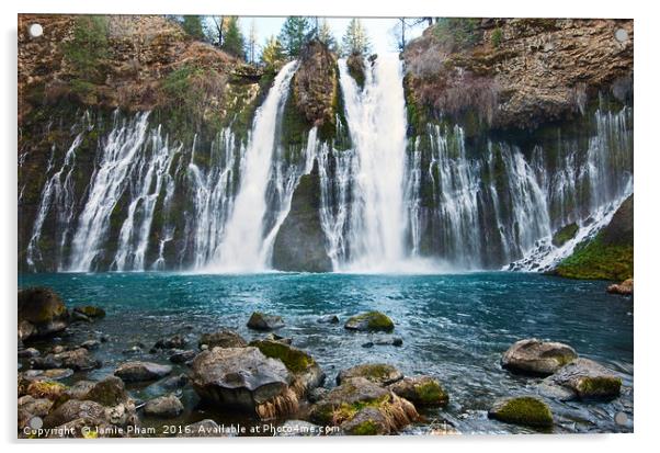 Burney Falls, one of the most beautiful waterfalls Acrylic by Jamie Pham
