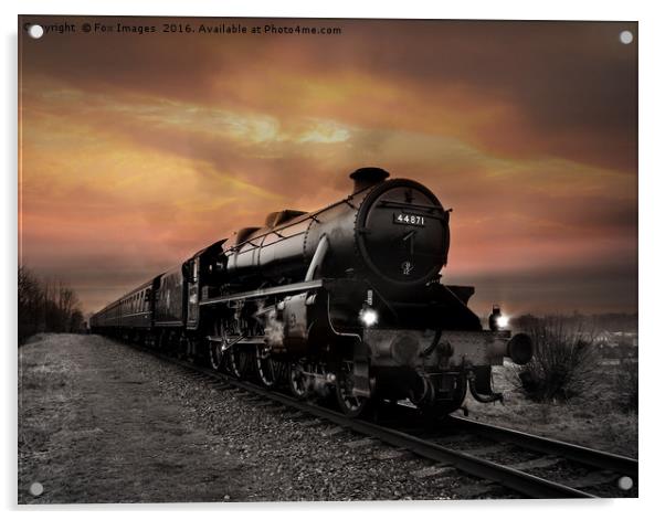 44871 East lancs railway Acrylic by Derrick Fox Lomax