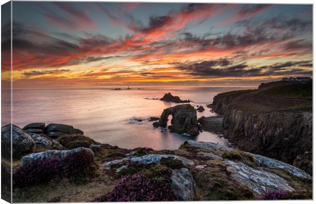 Divine display at Land's End Canvas Print by Michael Brookes