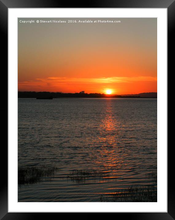 The Sunset Sets On The RIverside Framed Mounted Print by Stewart Nicolaou