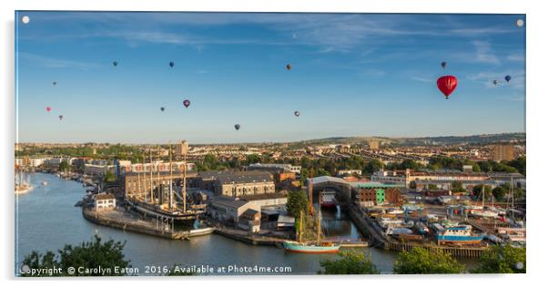 Bristol Balloon Fiesta Acrylic by Carolyn Eaton