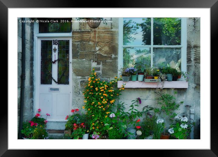 Colourful Stone Cottage Framed Mounted Print by Nicola Clark