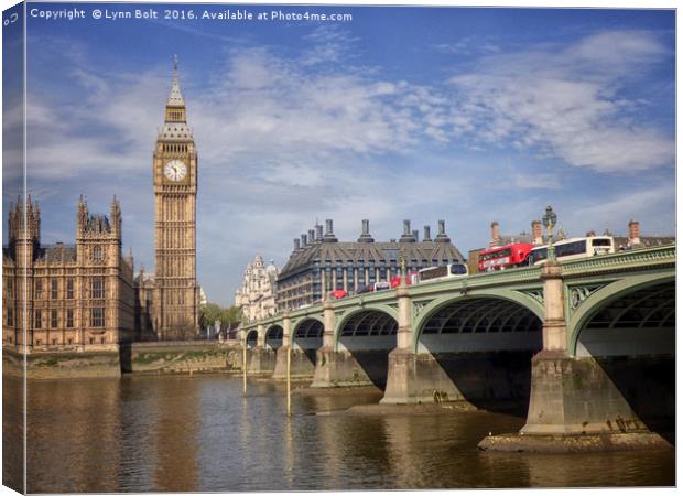 Westminster Bridge and Big Ben Canvas Print by Lynn Bolt