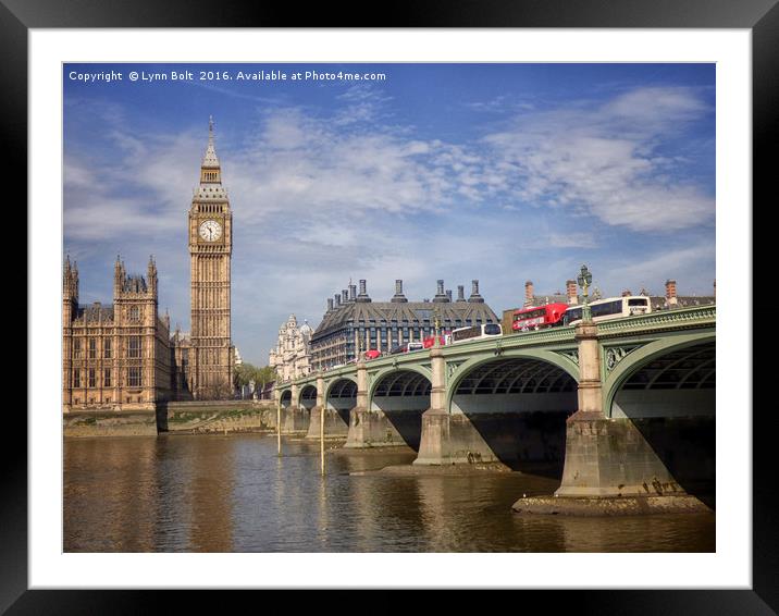 Westminster Bridge and Big Ben Framed Mounted Print by Lynn Bolt