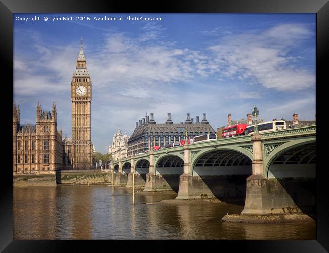 Westminster Bridge and Big Ben Framed Print by Lynn Bolt