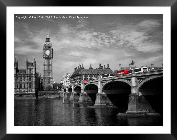 Westminster Bridge and Big Ben Framed Mounted Print by Lynn Bolt