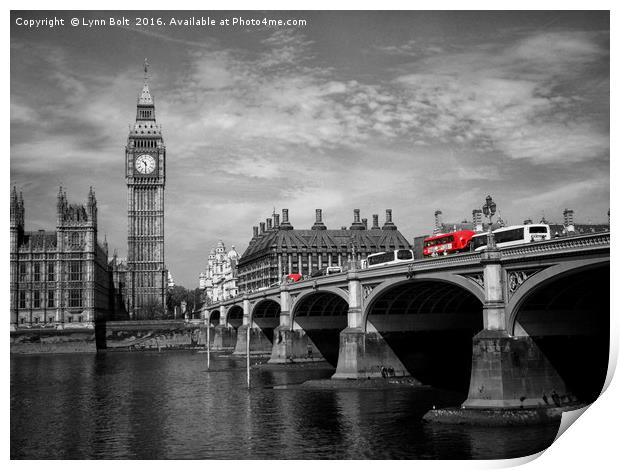 Westminster Bridge and Big Ben Print by Lynn Bolt