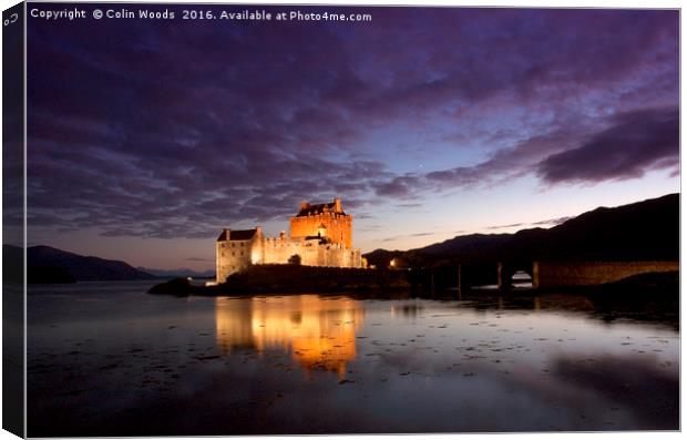 Eilean Donan Castle at Night Canvas Print by Colin Woods