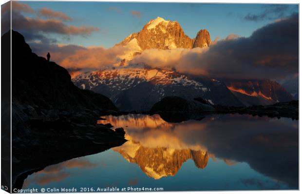 The Aiguille Verte reflected in Lac Blanc Canvas Print by Colin Woods