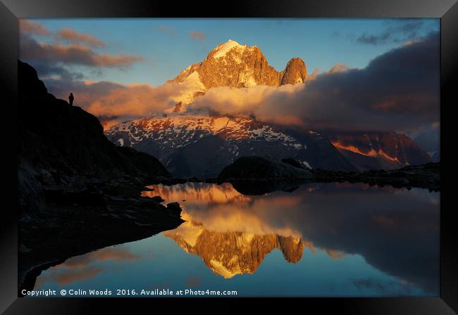 The Aiguille Verte reflected in Lac Blanc Framed Print by Colin Woods