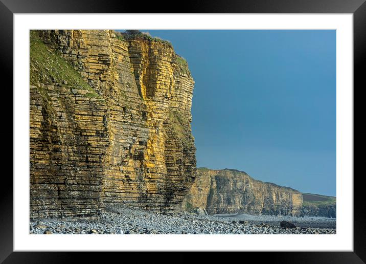 Cliffs Llantwit Major Beach Glamorgan Coast Wales Framed Mounted Print by Nick Jenkins