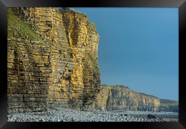 Cliffs Llantwit Major Beach Glamorgan Coast Wales Framed Print by Nick Jenkins