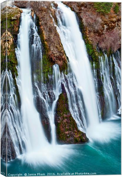 Burney Falls, one of the most beautiful waterfalls Canvas Print by Jamie Pham
